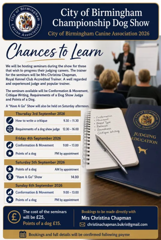 Chances to Learn at the Show 1 CHance to Learn